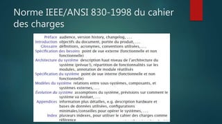 Norme IEEE/ANSI 830-1998 du cahier
des charges
 