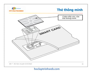 Thẻ thông minh
32Bài 7 - Xác thực và quản lý tài khoản
 