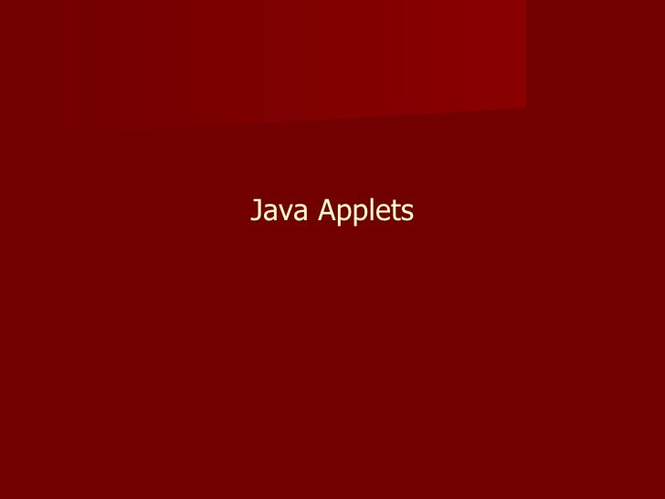 Applets Applets