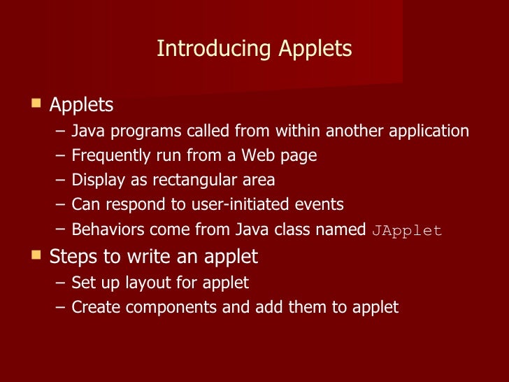 Applet in java ppt free download Applet in java ppt free download