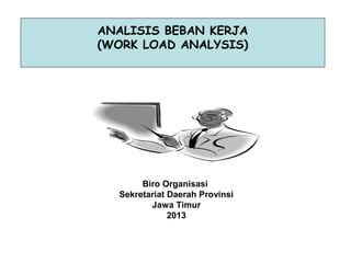 ANALISIS BEBAN KERJA
(WORK LOAD ANALYSIS)

Biro Organisasi
Sekretariat Daerah Provinsi
Jawa Timur
2013

 