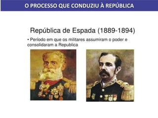 O PROCESSO QUE CONDUZIU À REPÚBLICA
 