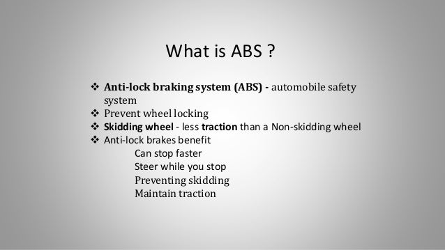 anti lock braking system what is abs
