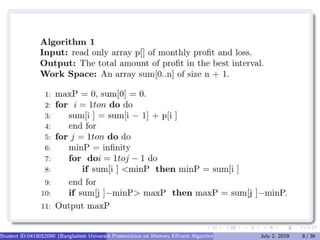 Slide advlow memory algorithm | PPT