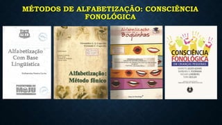 MÉTODOS DE ALFABETIZAÇÃO: CONSCIÊNCIA
FONOLÓGICA
 