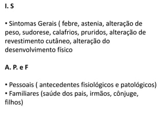  Importância H. D. A – História da Doença Atual Determine o sintoma 