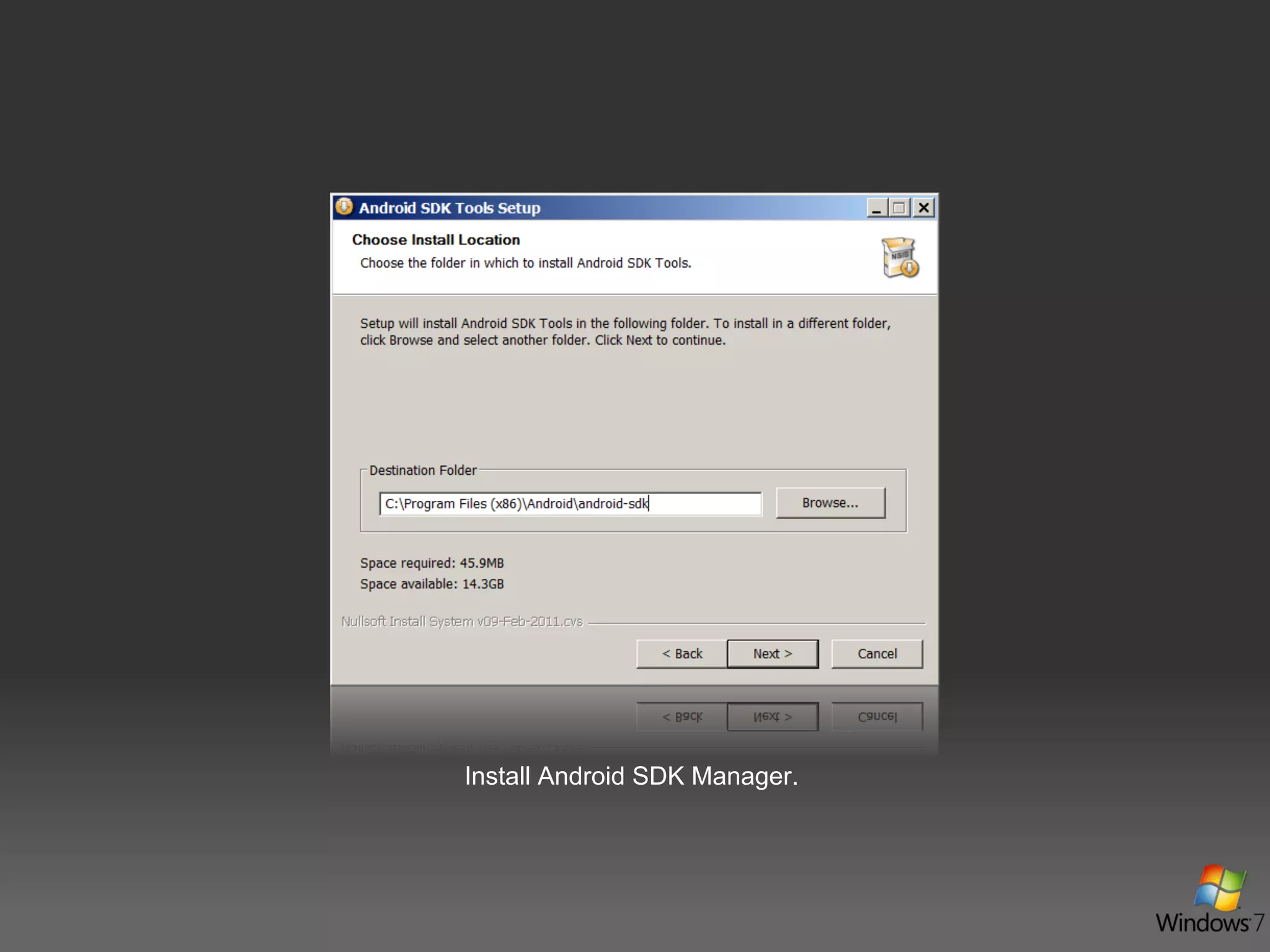 Install Android SDK Manager.
 