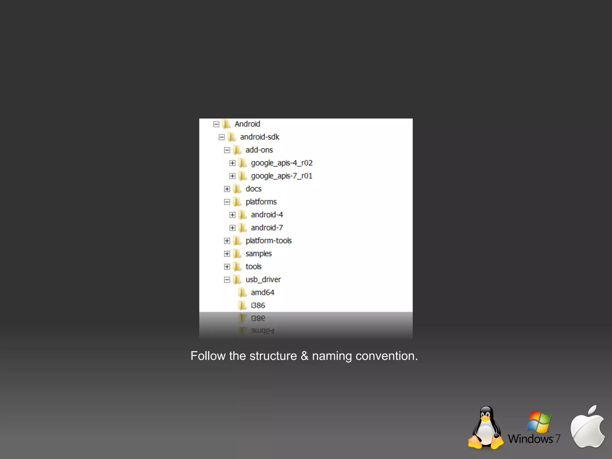 Follow the structure & naming convention.
 