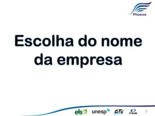 Escolha do nome
  da empresa


                  7
 