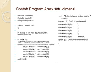 SLIDE ARRAY pemrograman dasar PART 1.pptx