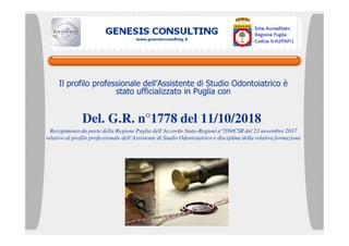 Del. G.R. n°1778 del 11/10/2018
Recepimento da parte della Regione Puglia dell’Accordo Stato-Regioni n°209/CSR del 23 nove...