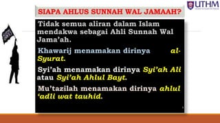 SEJARAH AHLI SUNNAH WAL JAMAAH DAN RELEVANSINYA DALAM PEMBANGUNAN INSu2026