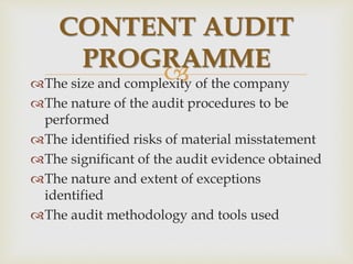 CHAPTER 1 AUDIT DOCUMENTATION | PPTX