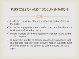 CHAPTER 1 AUDIT DOCUMENTATION | PPTX
