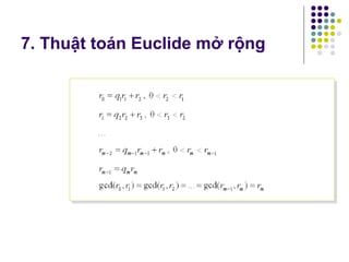 7. Thuật toán Euclide mở rộng
 