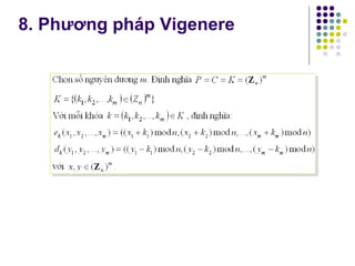 8. Phương pháp Vigenere
 