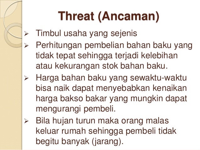 Kumpulan Soal Pelajaran 4 Contoh Analisis Swot Makanan Bakso