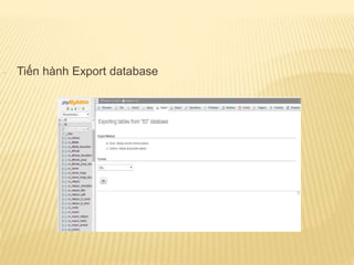 - Tiến hành Export database
 