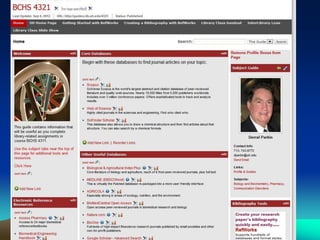 BCHS Biochemistry Library Class Guide
 