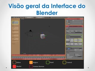 Visão geral da Interface do
Blender
 