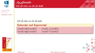 Sp Math Module Code Latex: A brief introduction to math and code environment | PDF