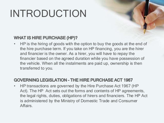 Hire Purchase Act Business Law