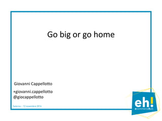 Go big or go home
+giovanni.cappellotto
@giocappellotto
Giovanni Cappellotto
 