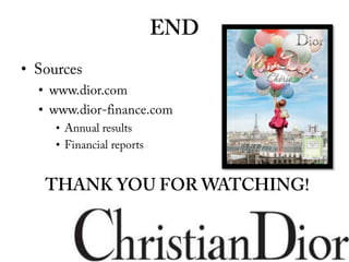 Financial Highlights - Profile - Christian Dior Finance