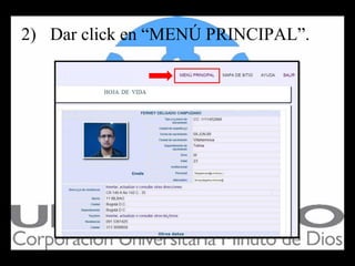 2) Dar click en “MENÚ PRINCIPAL”.
 