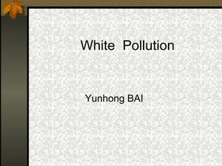 White Pollution
Yunhong BAI
 