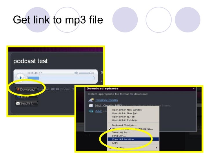 Get link to mp3 file