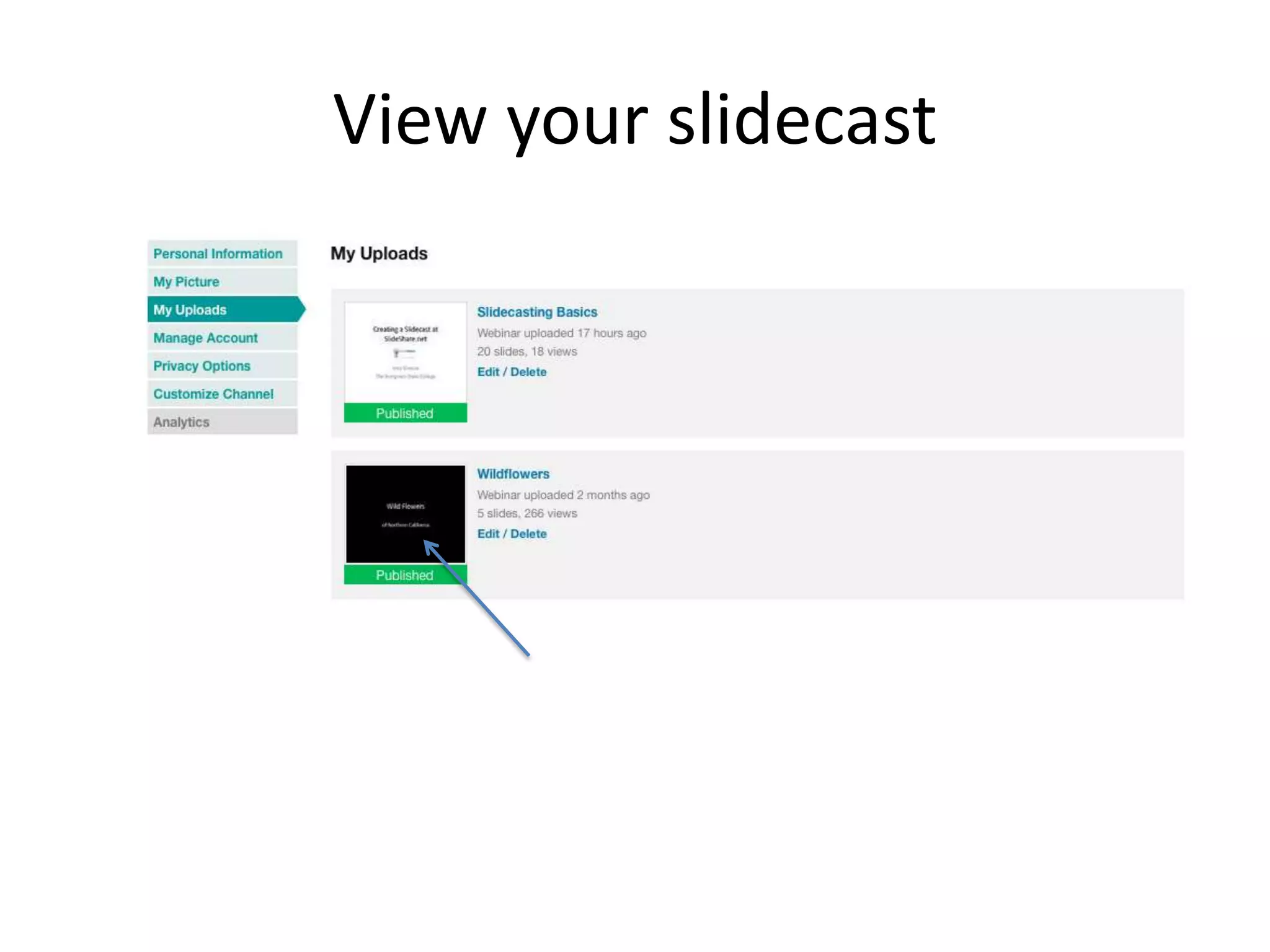 View your slidecast
 
