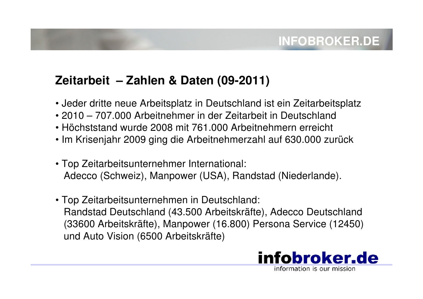 Zeitarbeit - Branchen Kompakt