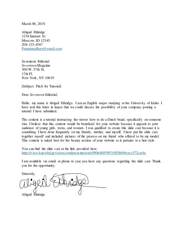 Tutorial Business Letter Example