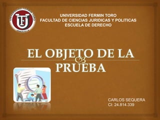 UNIVERSIDAD FERMIN TORO
FACULTAD DE CIENCIAS JURIDICAS Y POLITICAS
ESCUELA DE DERECHO
CARLOS SEQUERA
CI: 24.814.339
 