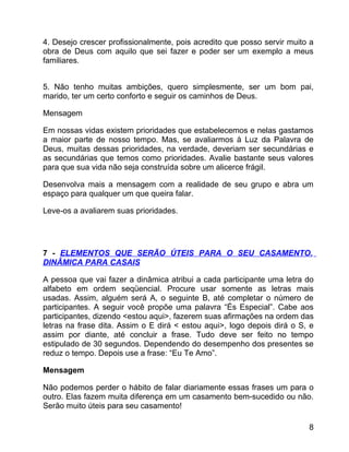 Dinâmica para Encontro de Casais 