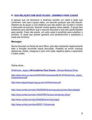 Dinâmica para Encontro de Casais 