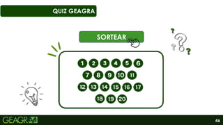 46
QUIZ GEAGRA
SORTEAR
 