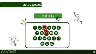 52
QUIZ GEAGRA
SORTEAR
 