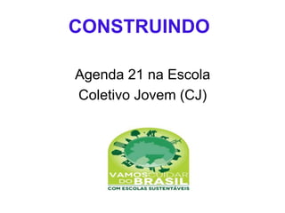CONSTRUINDO
Agenda 21 na Escola
Coletivo Jovem (CJ)
 