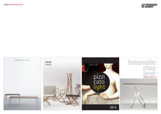studiolucianobertoncini 
caon 
arreda 
2013 
CARRARO Edizioni festamobile 
chap 
555 515 laser 
825 
470 
580 560 
820 
705 
450 560 
820 
705 
Laser è il nome di questa sedia dal profi lo metallico 
che ne conferisce leggerezza ed eleganza. 
La seduta dal profi lo sinuoso e dal rivestimento in 
pelle primo fi ore, rende la sedia adatta ad ogni 
tipo di soluzione, dalla richiesta direzionale all’uso 
domestico. 
Laser is the name of this chair by the metal profi le 
which gives lightness and elegance. The sitting by 
the sinuous profi le and coating grain leather, makes 
the chair suitable for any type of solution, from a 
directional request to an household use. 
laser chap 
Ispirata alla forme eleganti delle classiche poltroncine, 
la sedia Chap è concepita per ambienti domestici e 
di accoglienza. 
Un classico moderno, dal design informale ed 
elegante, composto da una struttura in alluminio 
verniciato cromo e da una seduta in pelle primo fi ore. 
Inspired by the elegant shapes of classic chairs, 
the Chap chair is designed for home and welcome 
spaces. A modern classic, elegant and casual 
design, made up of a chrome aluminum frame and a 
top-grain leather seat. studiolucianobertoncini 
www.lucianobertoncini.it - info@lucianobertoncini.it 
 