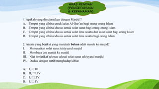 Contoh Soalan Berdasarkan Aras Taksonomi Bloom