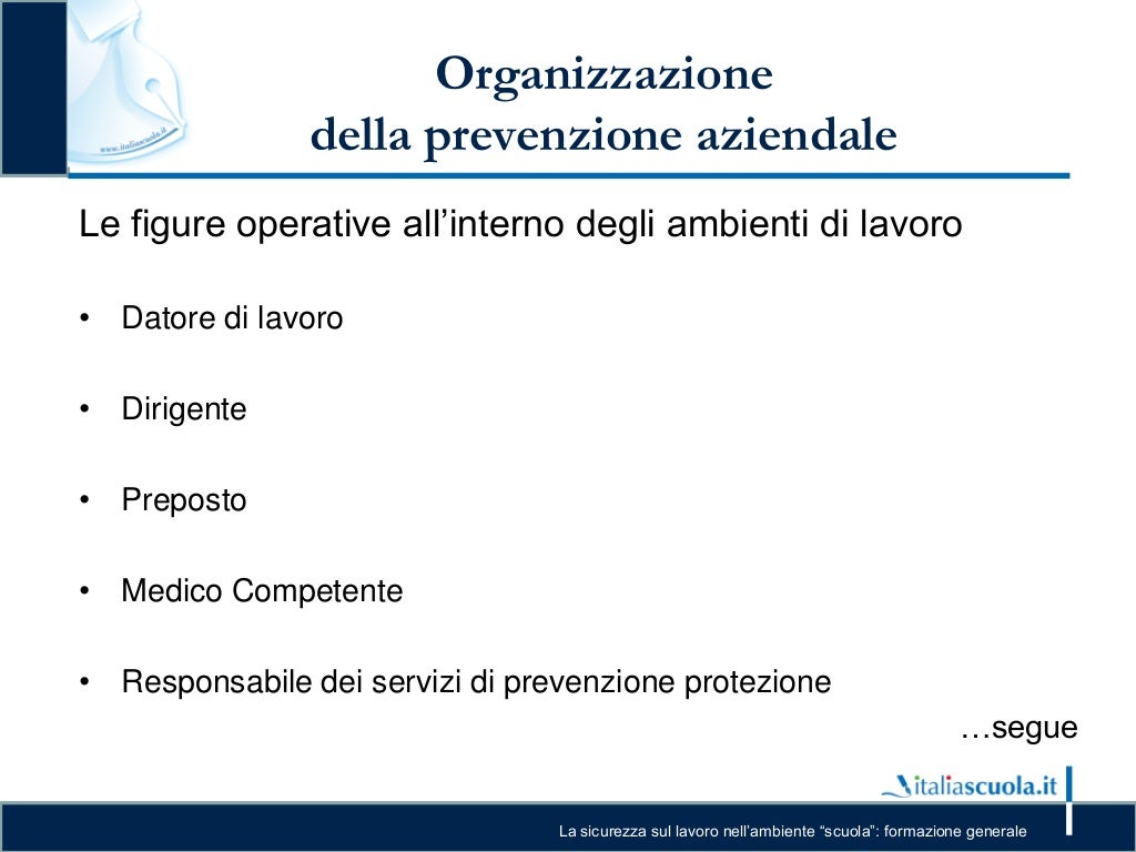 Slide corso sicurezza