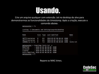 Deu certo?Executamos o comando keyscan_dumpe.......Voilà, capturamos o login e a senha do alvo.Agora, basta parar o keylogger!Obs.: Migre para o processo explorer.exe para não dar erro.
