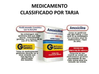 MEDICAMENTO
CLASSIFICADO POR TARJA
 