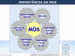IMPORTÂNCIA DA MOS
Gentileza: Prof. Dr. Carlos Eduardo P. Cerri
 