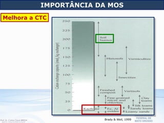 IMPORTÂNCIA DA MOS
Melhora a CTC
Brady & Weil, 1999
 