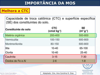 IMPORTÂNCIA DA MOS
Melhora a CTC
Adaptado: Dra. Ana Carolina R. Dias
 
