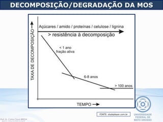 DECOMPOSIÇÃO/DEGRADAÇÃO DA MOS
FONTE: slydeplayer.com.br
 