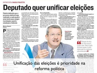 Unificação das eleições é prioridade na reforma política 